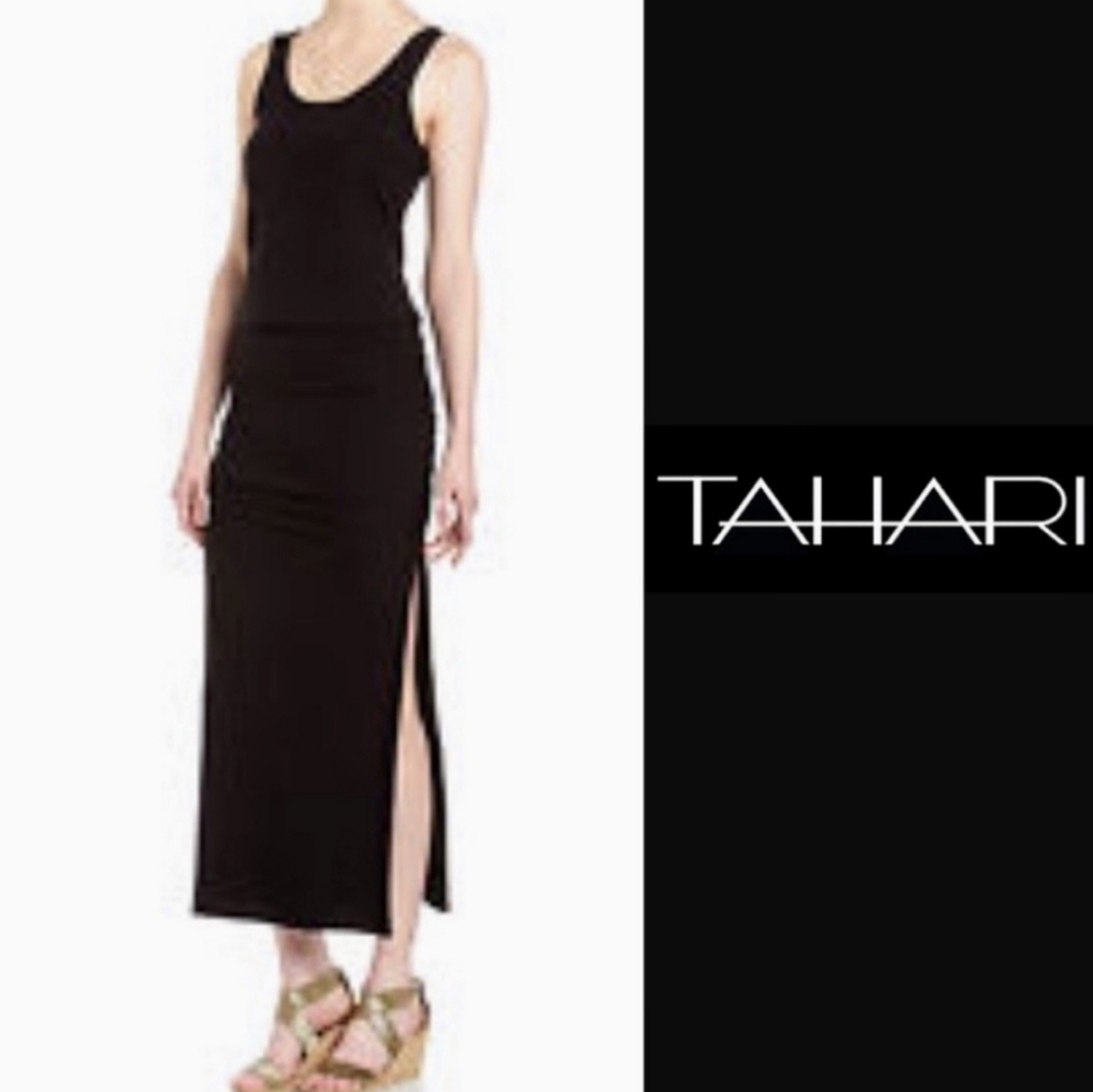 Tahari Luka Sleeveless Drape Maxi Dress M